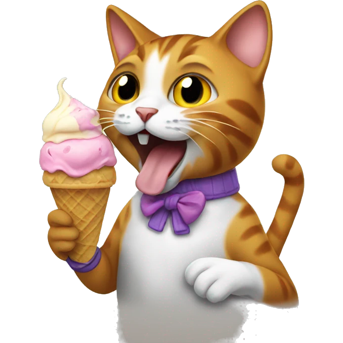 cat eating ice cream emoji