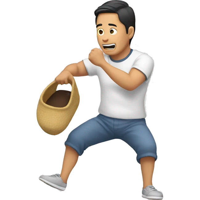 asian dad throwing slipper emoji