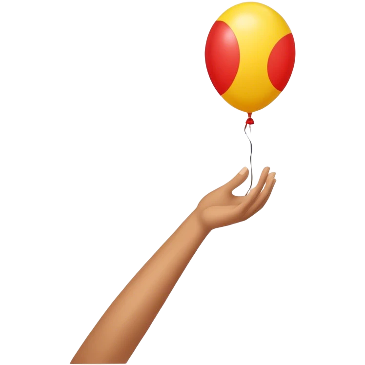 letting go of a yellow-red balloon from hand  emoji