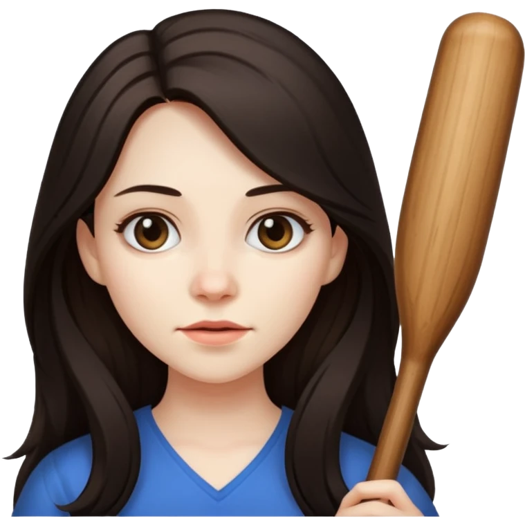 woman with long dark hair holding a bat (animal) emoji