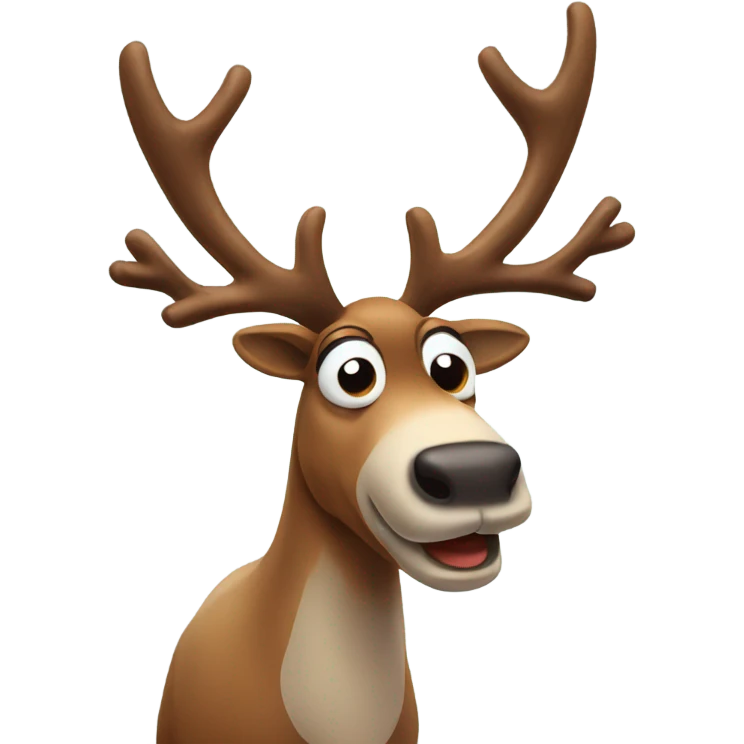 funny stupid looking reindeer  emoji