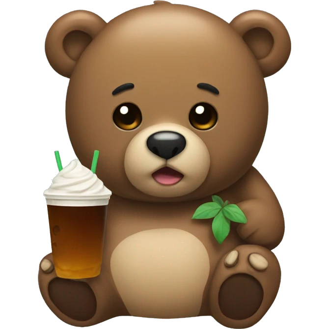 Bear with boba emoji