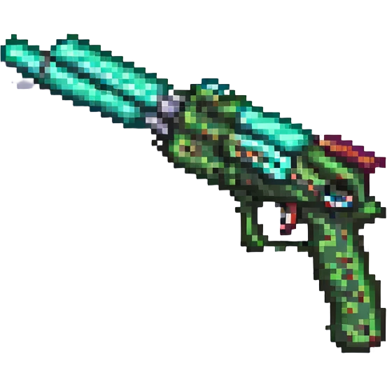 a Draco gun, pixel art style, side view emoji