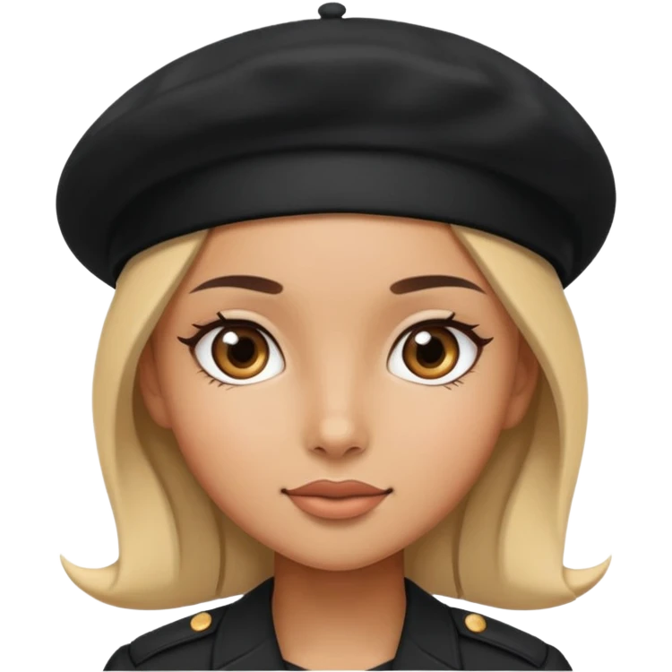 girl wearing a black beret emoji