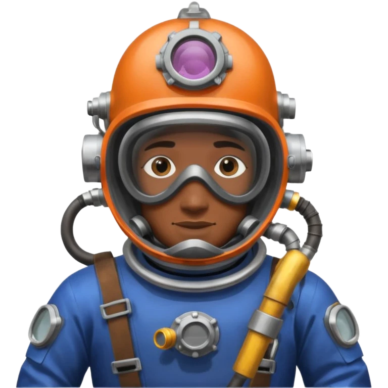 Buceador comercial trabajando, soldando una estructura metalica bajo agua emoji