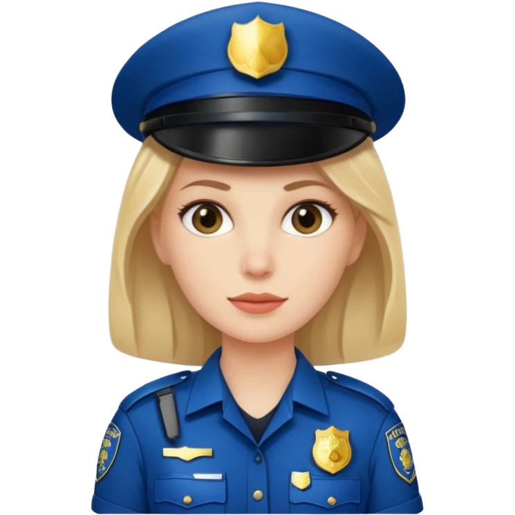 white woman wear police's uniform emoji