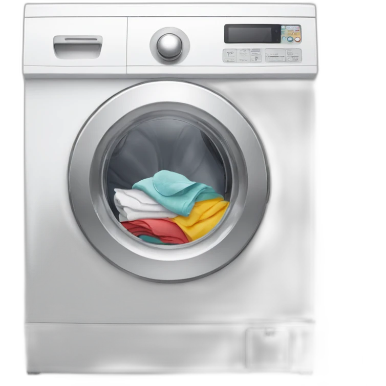 White Washmachine full of clothes emoji