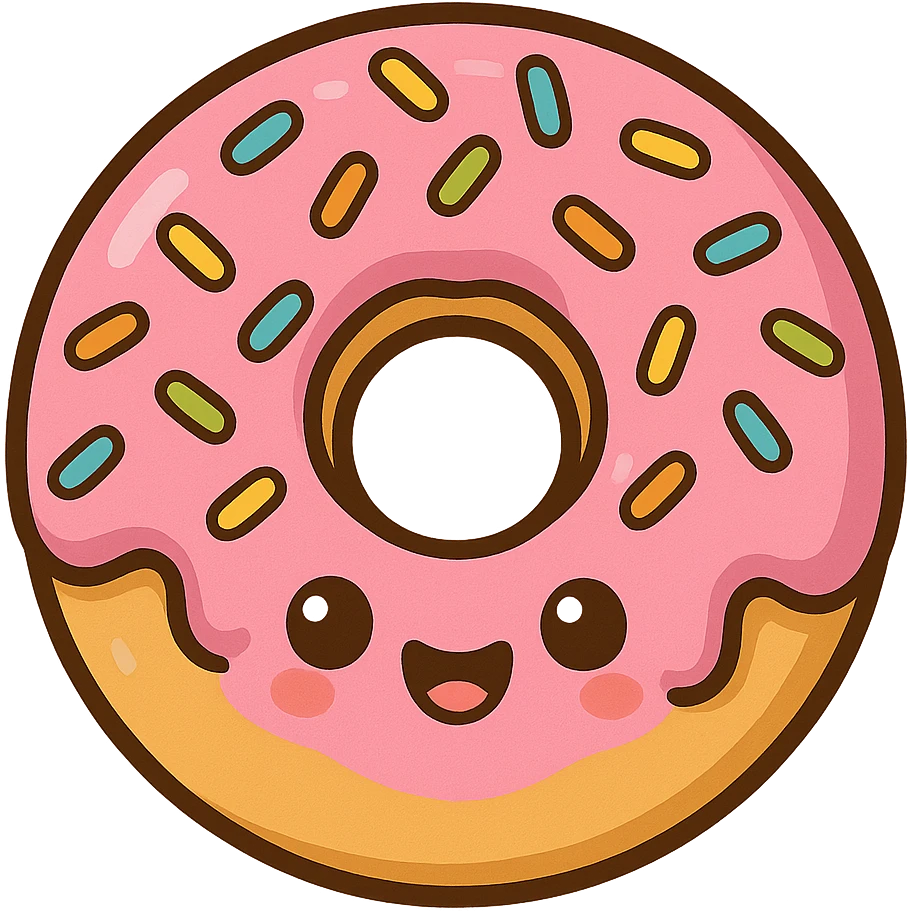 a sweet and playful pink donut emoji emoji