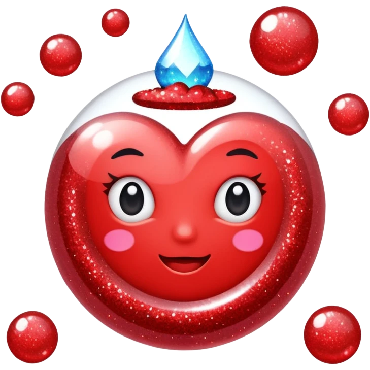 red glitter sweet emoji