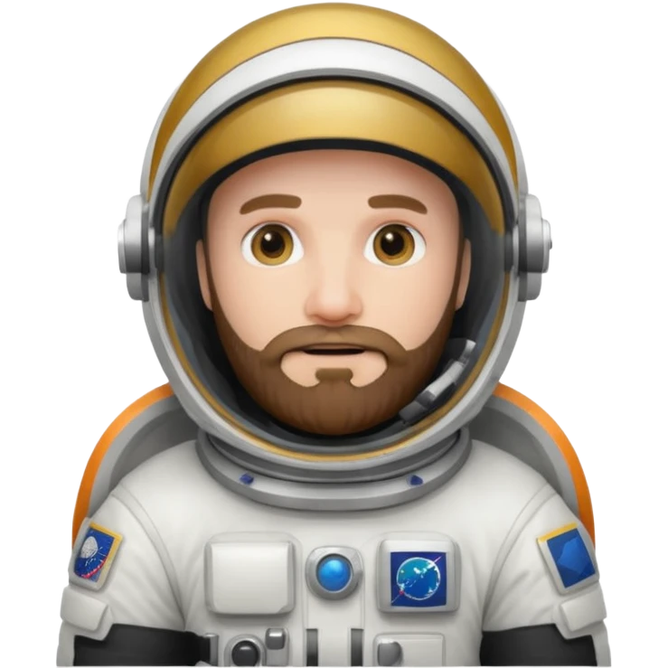 astronaut, white suit and helmet with beard emoji