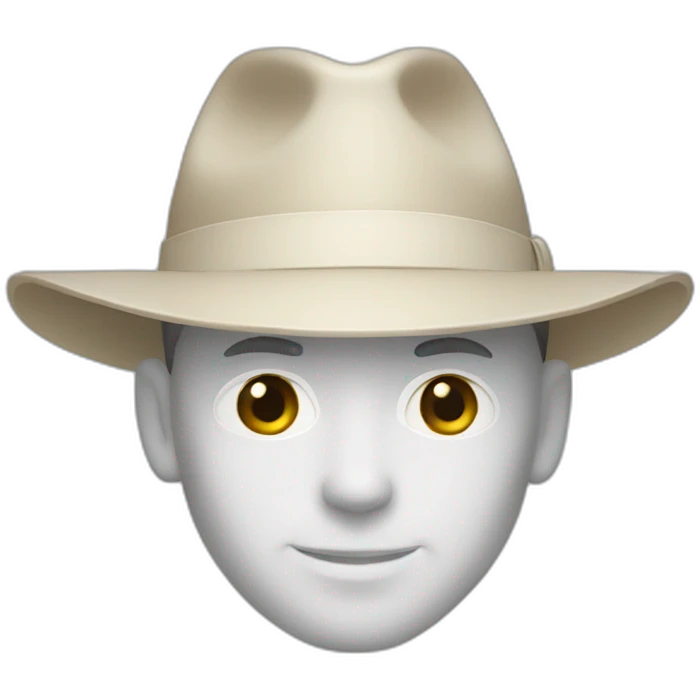 White Men wearing ecru Panama hat emoji