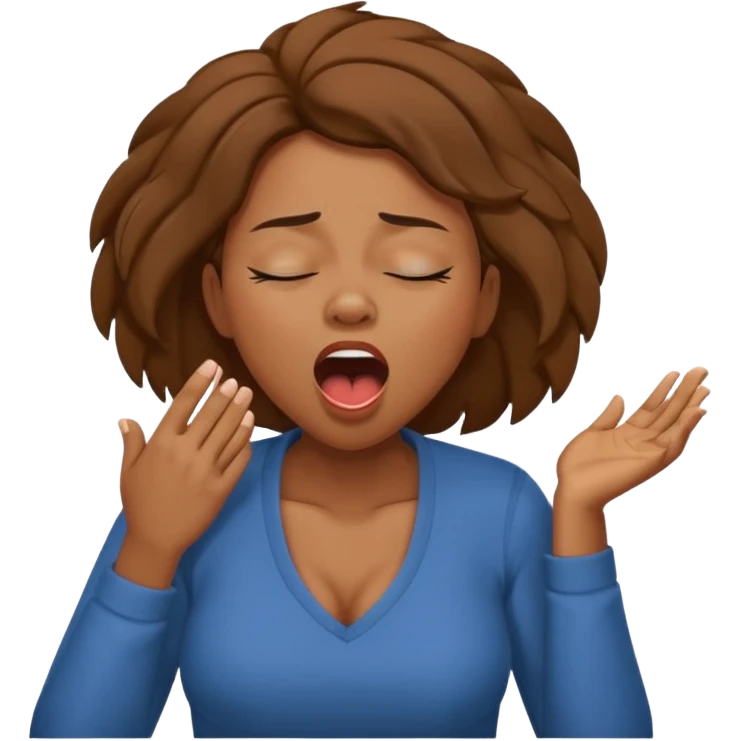 balck woman Yawning  no hand emoji