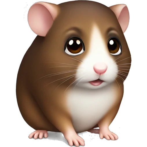 small cute dark brown hamster with cute big eyes  emoji