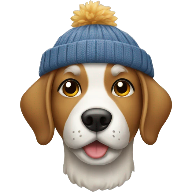 dog wearing a winter hat emoji