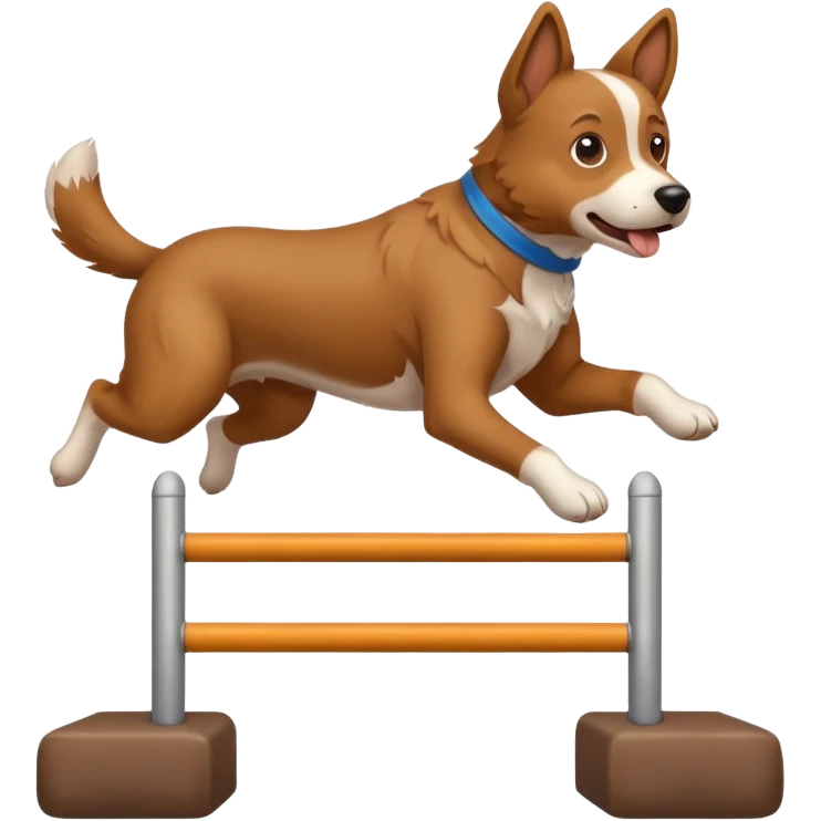 Cane che salta un’ostacolo emoji