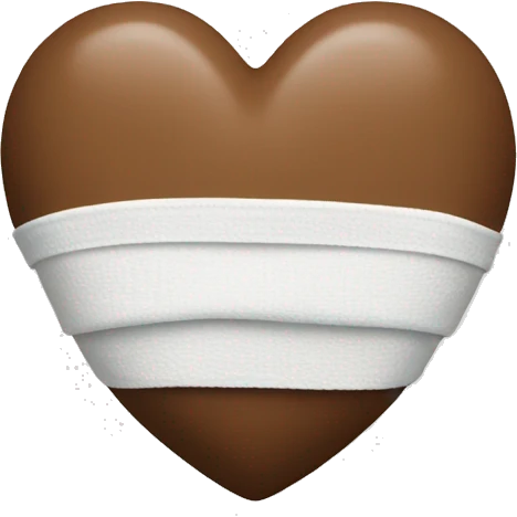 brown heart with white bandages emoji