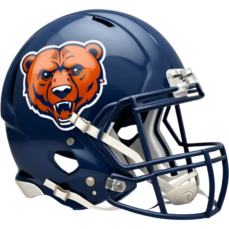 Navy blue football helmet with Chicago Bears logo emoji