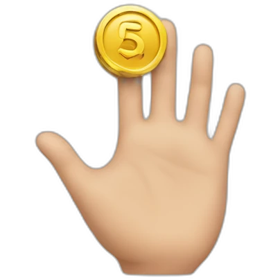 Hand with a token  emoji