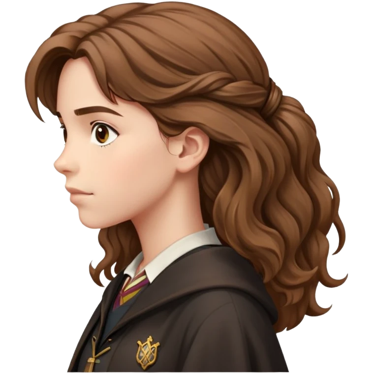 Hermione Granger side profile view with bushy hair emoji