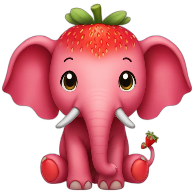 strawberry elephant emoji