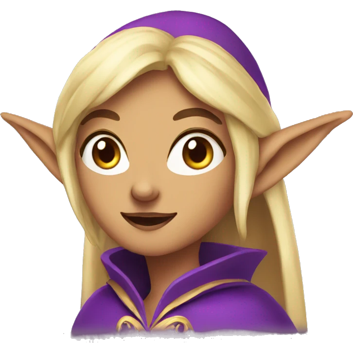 surprised Noble female Elf with Elf ears and blonde hair and purple robes emoji