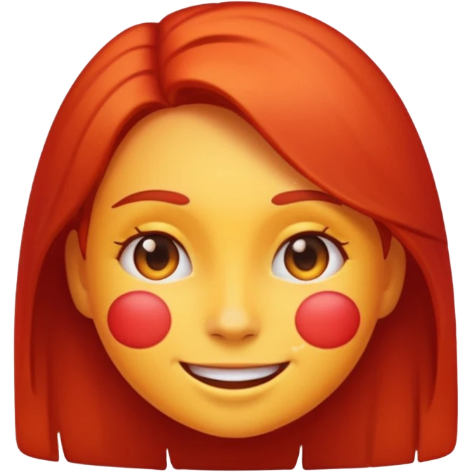 girl emoji with face turned reddish from sunburn, no text emoji