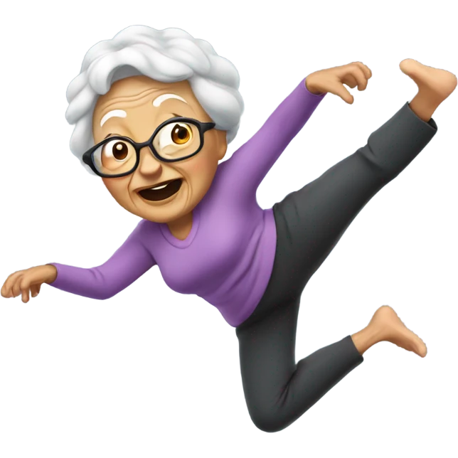 Grandma doing a back flip emoji
