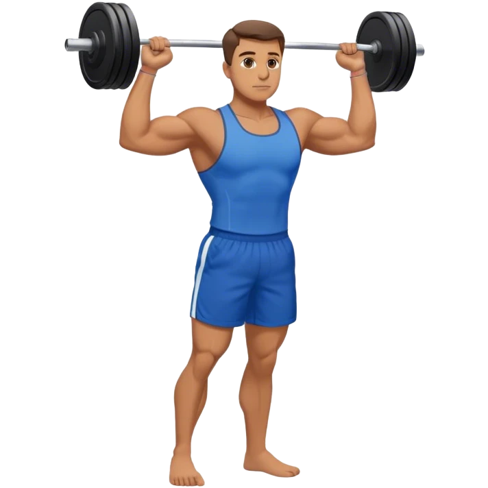 man with blue shorts doing side-lateral raise (T pose) emoji