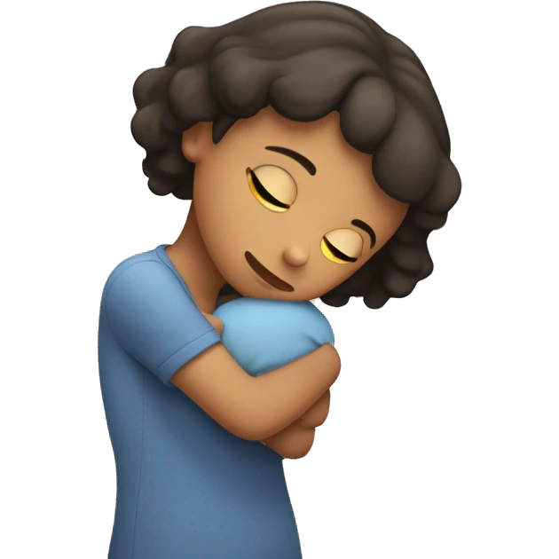 Tired Girl holding eine emoji