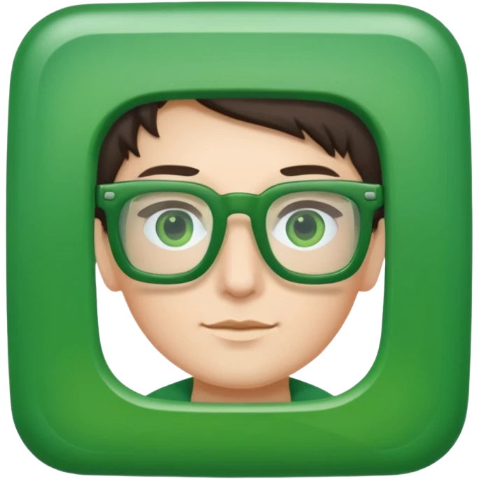 Green Square glasses emoji
