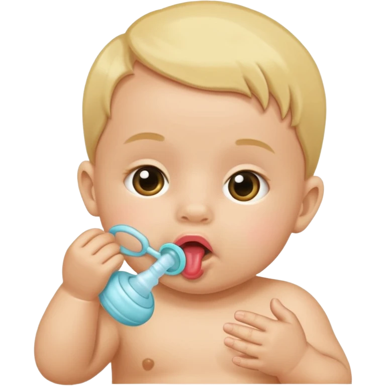 baby sucking on a pacifier emoji