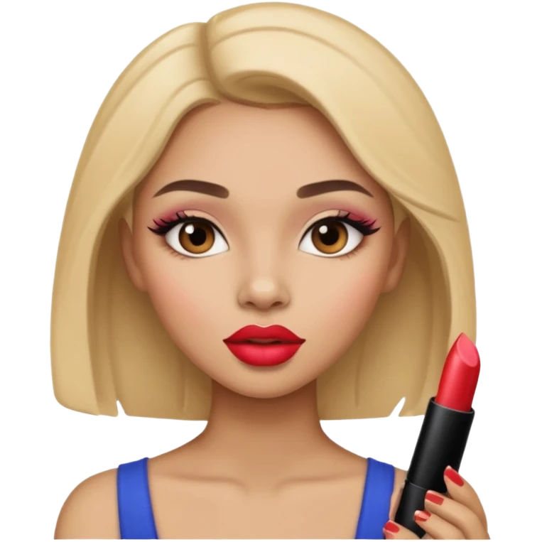 Light skin female doing makeup emoji
