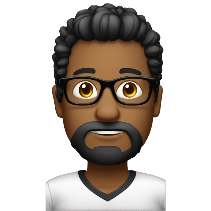 pelo largo liso negro muleca blanca con gafas negras emoji