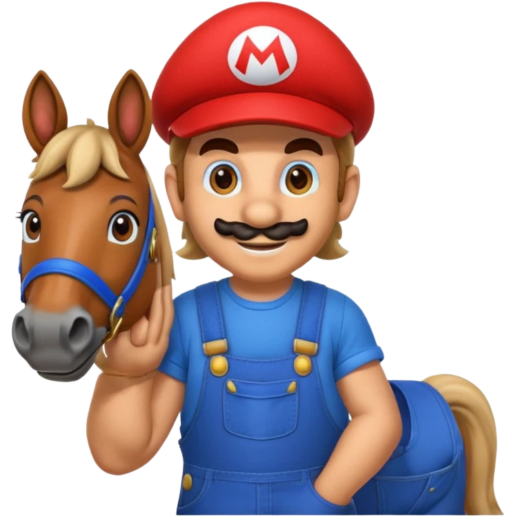 Super Mario Hiding into the horse  emoji