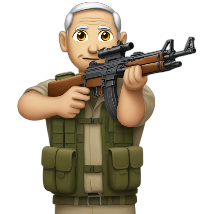 Netanyahu holding an AK-47 emoji