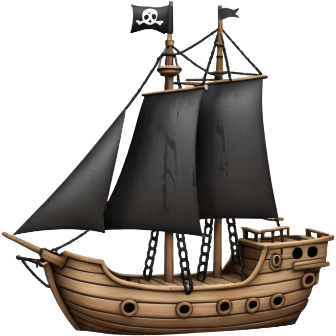 little pirate ship for penguins emoji