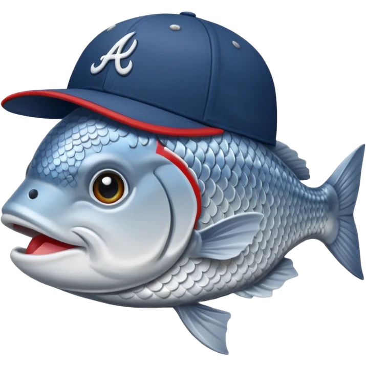 barramundi with Atlanta braves baseball cap  emoji