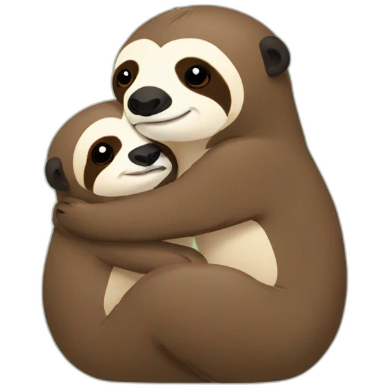 sloth and otter kissing emoji
