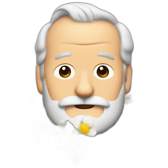 bill murray with flowers in his beard emoji