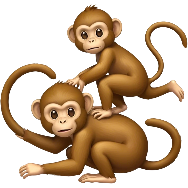 a monkey riding another monkey emoji