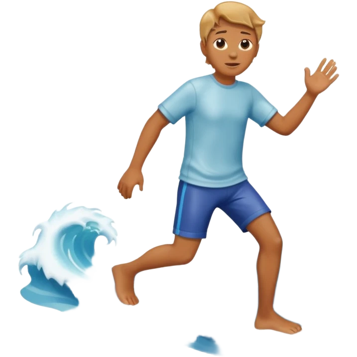  walking on a wave emoji