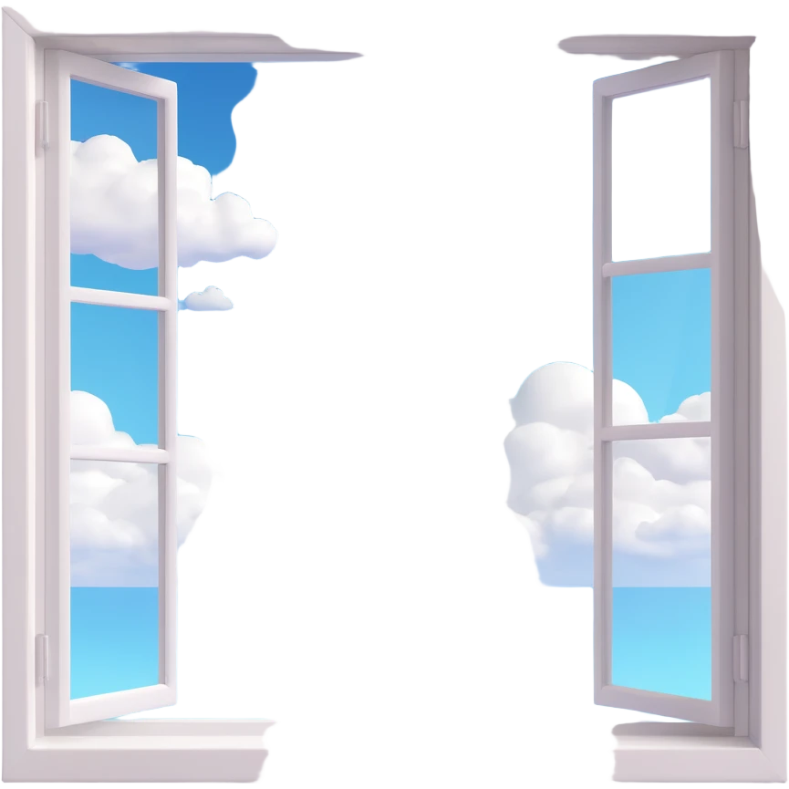 a big window with a skylight and clouds visible emoji