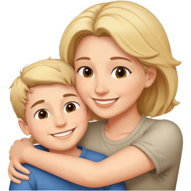 Mom and son hugging emoji