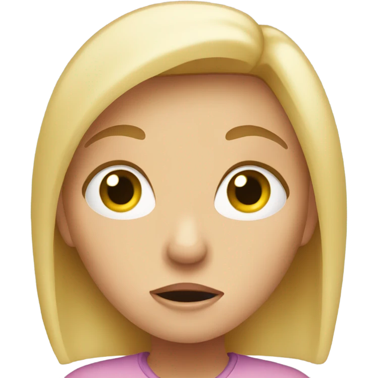 Blonde Girl scared  emoji