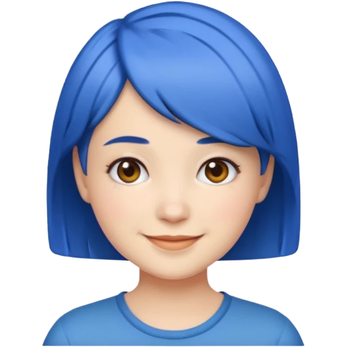 iPhone emoji girl with short blue hair  emoji