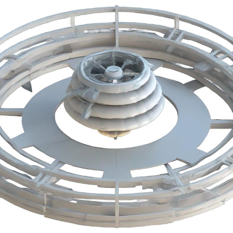Toroidal space generator model isometric geometry UFO propulsion machine air dynamic flow emoji