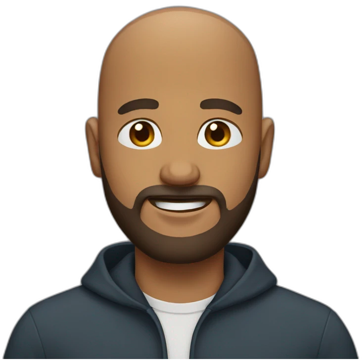 bald brown men with beard emoji