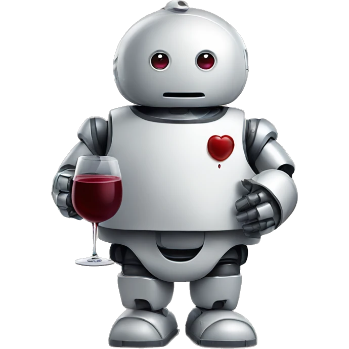 chubby french robot drinking red wine emoji
