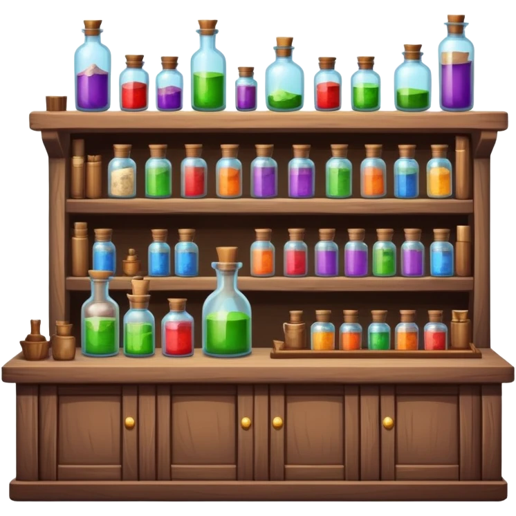 Minimalist wizard shop with simple design emoji