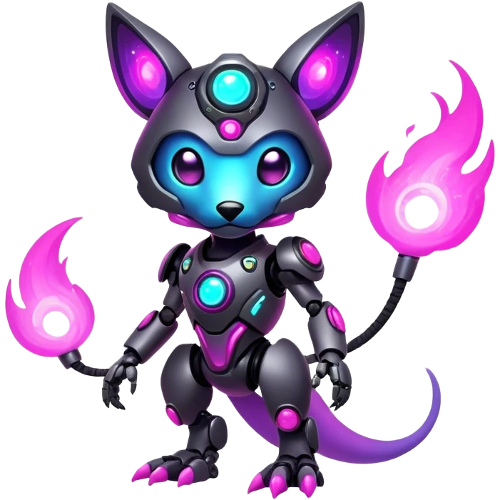 Epic Edgy Cute Colorful Nebula Modern Vernid-Protogen-creature-animal, full body emoji